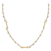 CHG-203-PE-18" 18K Gold Overlay Necklace With Pearl Beads Bali Designs Inc